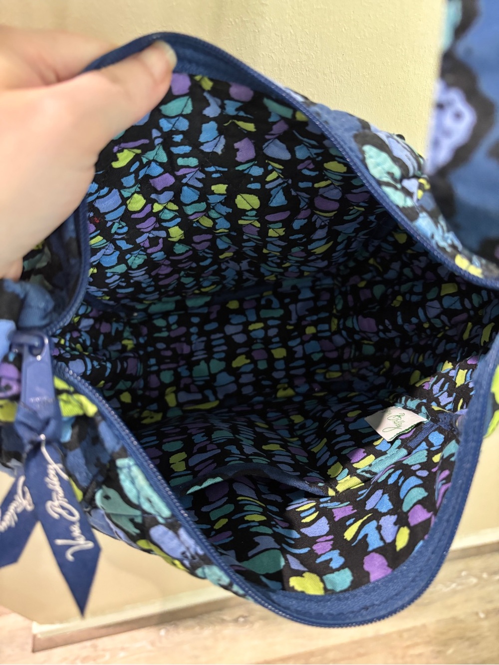 LAST DAY Vera Bradley Quilted Floral Crossbody Bag in Navy Blue - Picture 10 of 10